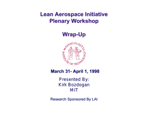 Lean Aerospace Initiative Plenary Workshop Wrap-Up March 31- April 1, 1998