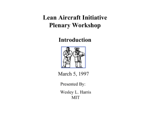 Lean Aircraft Initiative Plenary Workshop Introduction March 5, 1997