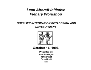 Lean Aircraft Initiative Plenary Workshop  October 16, 1996