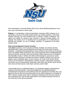 Nova Southeastern University Masters Swim Club, admits athletes/participants of any