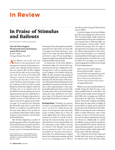 in Review In Praise of Stimulus and Bailouts