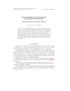 PUBLICATIONS DE L’INSTITUT MATHÉMATIQUE Nouvelle série, tome 87(101) (2010), 39–58 DOI: 10.2298/PIM1001039K