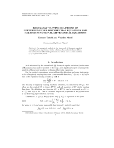 PUBLICATIONS DE L’INSTITUT MATHÉMATIQUE Nouvelle série, tome 88(102) (2010), 1–20 DOI: 10.2298/PIM1002001T