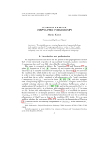 PUBLICATIONS DE L’INSTITUT MATHÉMATIQUE Nouvelle série, tome 88(102) (2010), 67–76