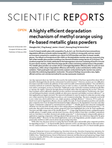 A highly efficient degradation mechanism of methyl orange using www.nature.com/scientificreports