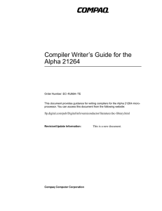 Compiler Writer’s Guide for the Alpha 21264