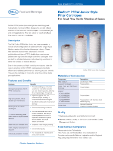 Emflon PFRW Junior Style Filter Cartridges For Small Flow Sterile Filtration of Gases
