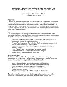 RESPIRATORY PROTECTION PROGRAM  University of Wisconsin – Stout