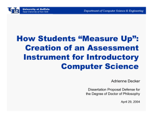 How Students “Measure Up”: Creation of an Assessment Instrument for Introductory Computer Science