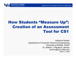 How Students “Measure Up”: Creation of an Assessment Tool for CS1