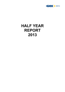 HALF YEAR REPORT 2013