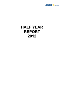 HALF YEAR REPORT 2012