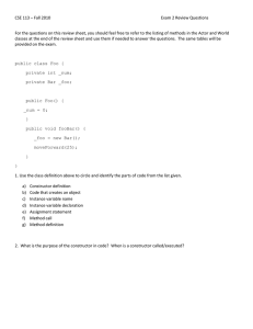 CSE 113 – Fall 2010  Exam 2 Review Questions