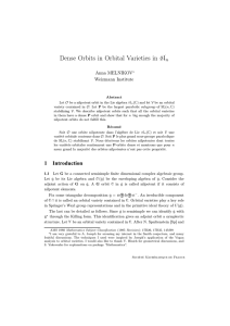 ᒐᒉ Dense Orbits in Orbital Varieties in n Anna MELNIKOV