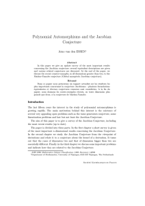 Polynomial Automorphisms and the Jacobian Conjecture Arno van den ESSEN