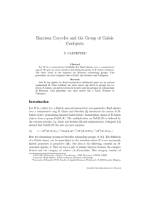 Harrison Cocycles and the Group of Galois Coobjects S. CAENEPEEL