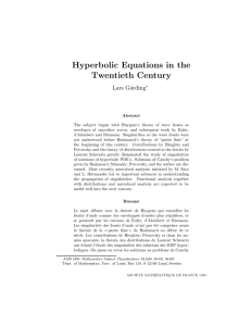 Hyperbolic Equations in the Twentieth Century Lars G˚ arding