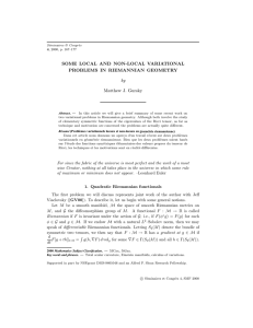 SOME LOCAL AND NON-LOCAL VARIATIONAL PROBLEMS IN RIEMANNIAN GEOMETRY by Matthew J. Gursky