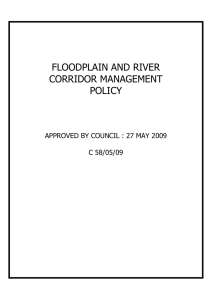 FLOODPLAIN AND RIVER CORRIDOR MANAGEMENT POLICY