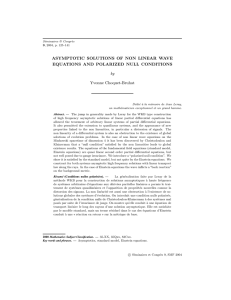 ASYMPTOTIC SOLUTIONS OF NON LINEAR WAVE EQUATIONS AND POLARIZED NULL CONDITIONS by