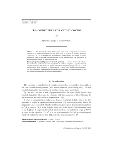 Lˆ E’S CONJECTURE FOR CYCLIC COVERS by Ignacio Luengo &amp; Anne Pichon