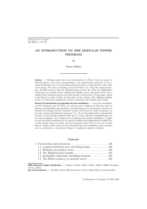 AN INTRODUCTION TO THE MODULAR TOWER PROGRAM by Pierre D`ebes