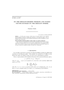 ON THE RIEMANN-HILBERT PROBLEM AND STABLE by St´ephane Malek