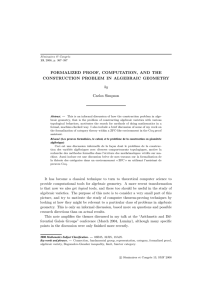 FORMALIZED PROOF, COMPUTATION, AND THE CONSTRUCTION PROBLEM IN ALGEBRAIC GEOMETRY by Carlos Simpson