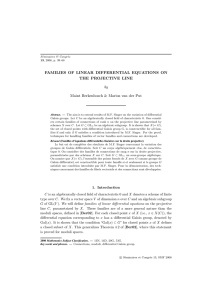 FAMILIES OF LINEAR DIFFERENTIAL EQUATIONS ON THE PROJECTIVE LINE by