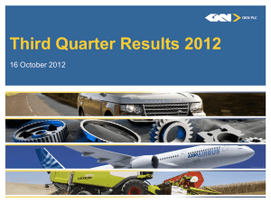 Third Quarter Results 2012 16 October 2012
