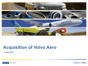 Acquisition of Volvo Aero 5 July 2012