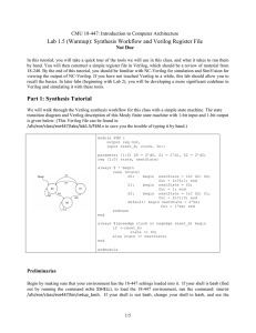 Lab 1.5 (Warmup): Synthesis Workflow and Verilog Register File  Not Due