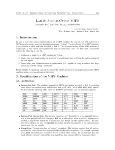 Lab 2: Single-Cycle MIPS