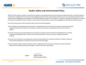 Health, Safety and Environmental Policy
