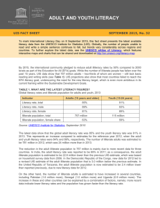ADULT AND YOUTH LITERACY UIS FACT SHEET SEPTEMBER 2015, No. 32