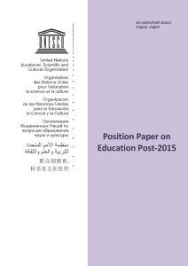 Position Paper on Education Post-2015  1