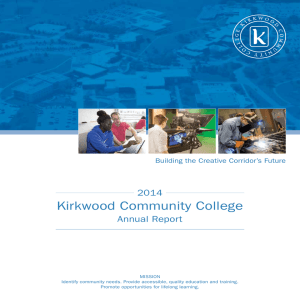 Kirkwood Community College 2014 Annual Report Building the Creative Corridor’s Future