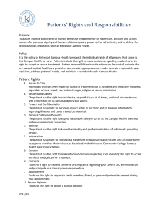 Patients’	Rights	and	Responsibilities Purpose: