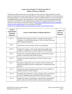 Grade 4 Social Studies NC Final Exam 2014–15