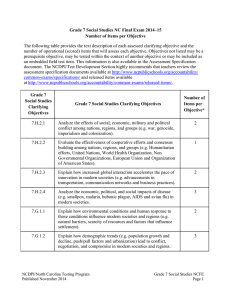 Grade 7 Social Studies NC Final Exam 2014–15