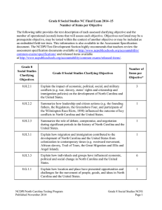 Grade 8 Social Studies NC Final Exam 2014–15