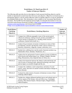 World History NC Final Exam 2014–15 Number of Items per Objective