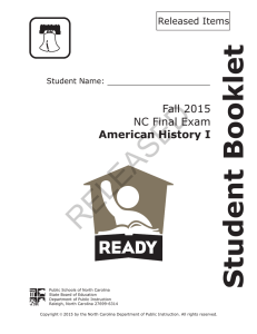 RELEASED Student Booklet Fall 2015 NC Final Exam