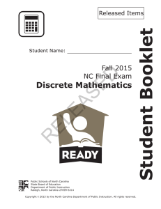 RELEASED Student Booklet Discrete Mathematics Fall 2015