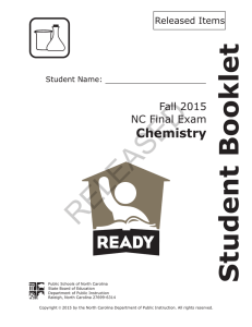 RELEASED Student Booklet Chemistry Fall 2015