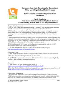 Common Core State Standards Third-Level High School Math Courses Summary