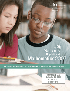 Mathematics NatioNal aSSESSMENt oF EDUCatioNal pRoGRESS at GRaDES 4 aND 8