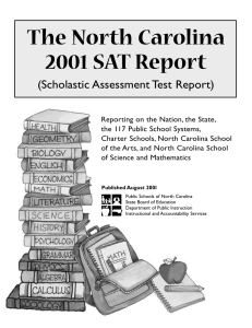 The North Carolina 2001 SAT Report (Scholastic Assessment Test Report)