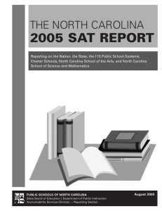 2005 SAT REPORT THE NORTH CAROLINA