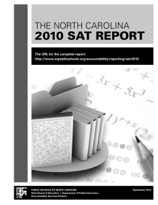 2010 SAT REPORT THE NORTH CAROLINA The URL for the complete report: